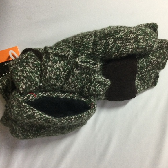 MEN'S HOT SHOT RAGG WOOL POP-TOP MITTEN/GLOVE CAMO GREEN - Picture 4 of 5